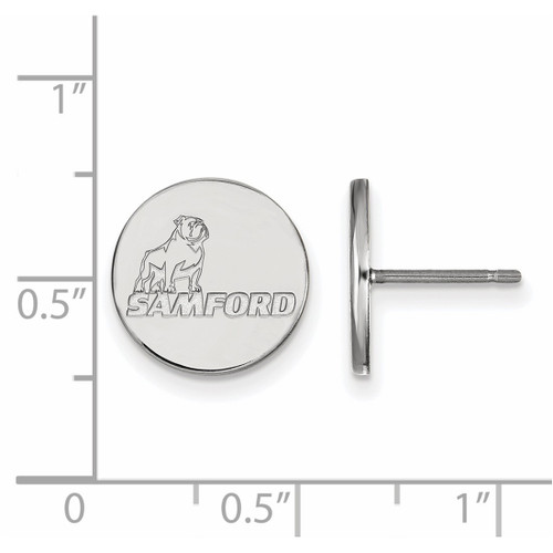 14K White Gold Samford University Small Post Earrings by LogoArt