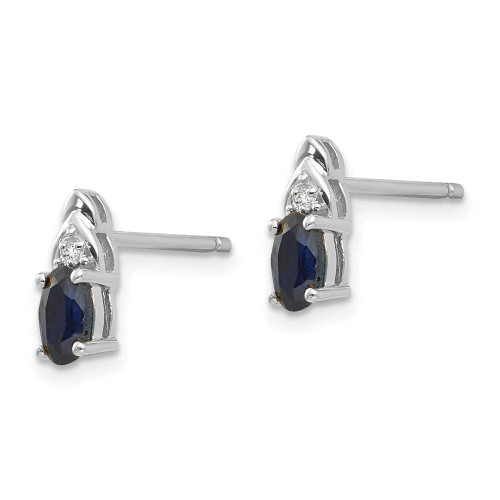 Image of 9mm 14K White Gold Sapphire Diamond Earrings XBS251