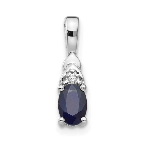 Image of 14K White Gold Sapphire Diamond Pendant XBS256