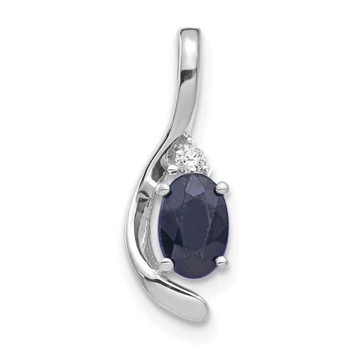 Image of 14K White Gold Sapphire Diamond Pendant XBS400