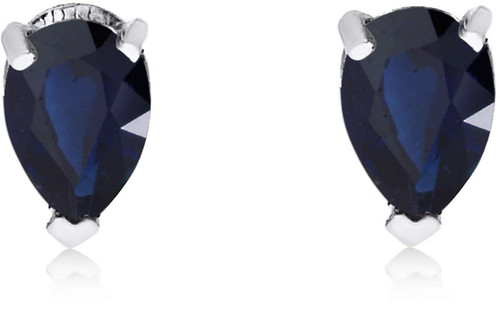 Image of 14K White Gold Sapphire Pear-Shaped Earrings