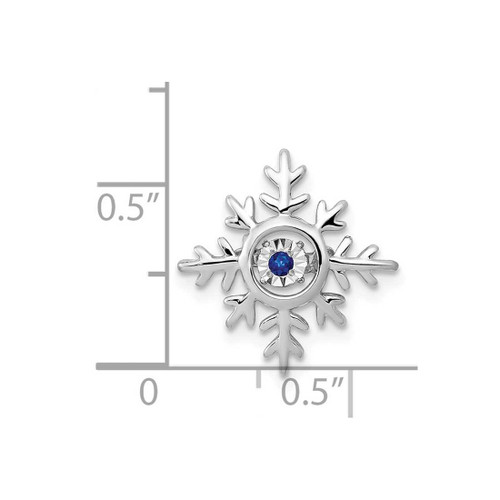 Image of 14K White Gold Sapphire Snowflake Pendant