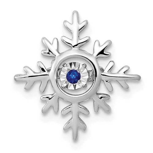 Image of 14K White Gold Sapphire Snowflake Pendant