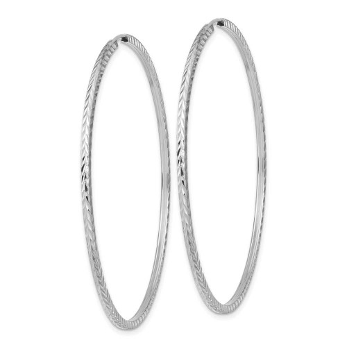 Image of 55mm 14K White Gold Shiny-Cut Square Tube Endless Hoop Earrings TF1002W