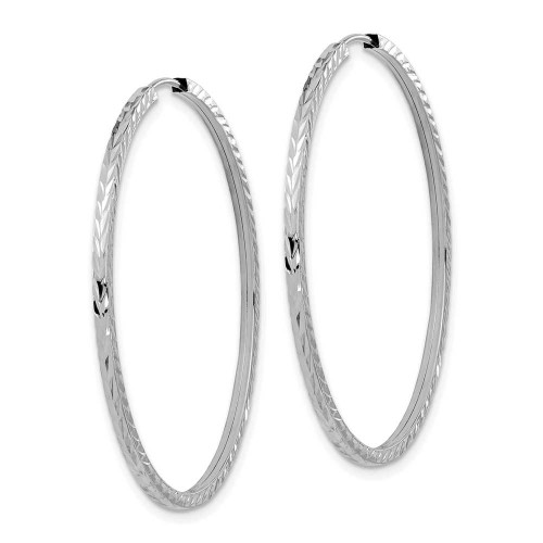 Image of 40mm 14K White Gold Shiny-Cut Square Tube Endless Hoop Earrings TF999W