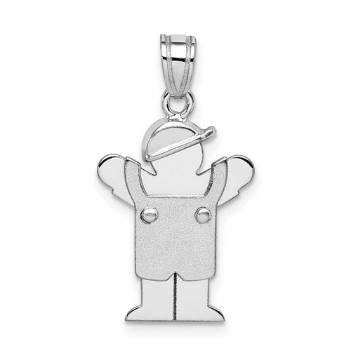 Image of 14K White Gold Small Boy w/ Hat On Left Pendant XK426