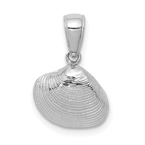 Image of 14K White Gold Small Clam Shell Pendant