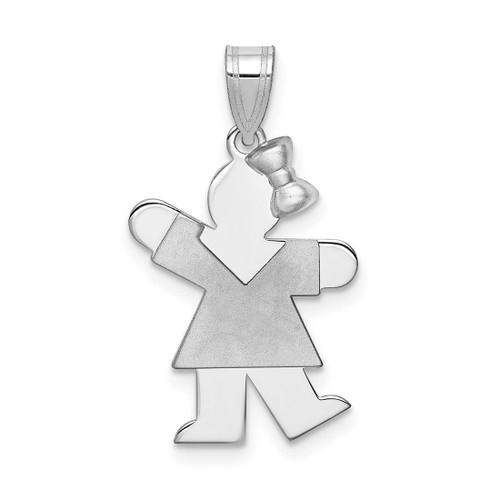 Image of 14K White Gold Small Girl w/ Bow On Right Pendant XK307