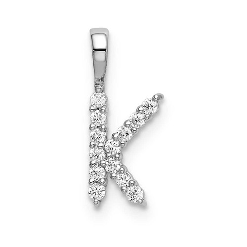 Image of 14K White Gold Small Initial K Diamond Pendant