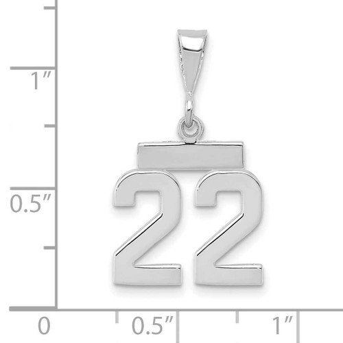 Image of 14K White Gold Small Polished Number 22 Pendant
