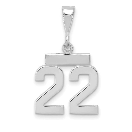 Image of 14K White Gold Small Polished Number 22 Pendant