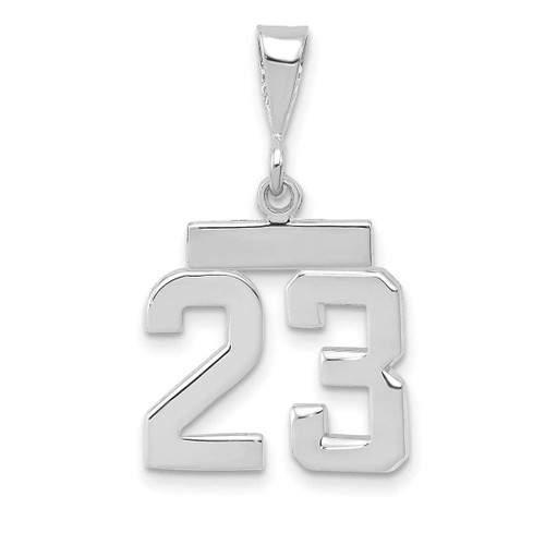 Image of 14K White Gold Small Polished Number 23 Pendant