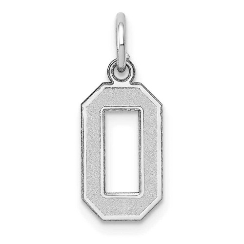 Image of 14K White Gold Small Satin Number 0 Charm