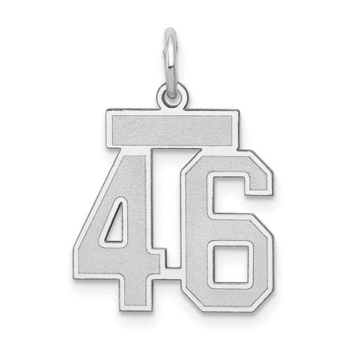 Image of 14K White Gold Small Satin Number 46 Charm