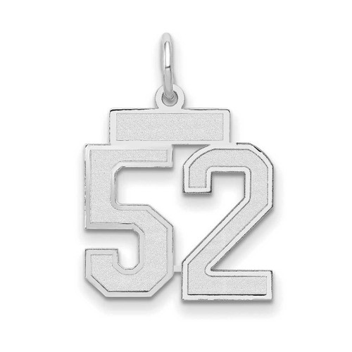 Image of 14K White Gold Small Satin Number 52 Charm