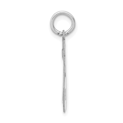 Image of 14K White Gold Small Satin Number 76 Charm