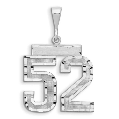 Image of 14K White Gold Small Shiny-Cut Number 52 Charm