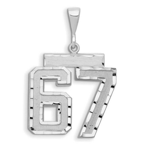 Image of 14K White Gold Small Shiny-Cut Number 67 Charm