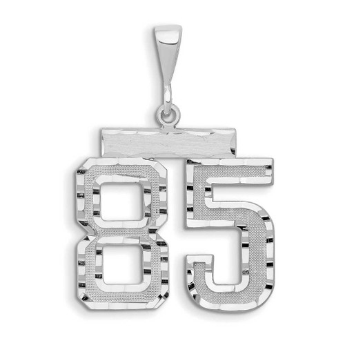 Image of 14K White Gold Small Shiny-Cut Number 85 Charm