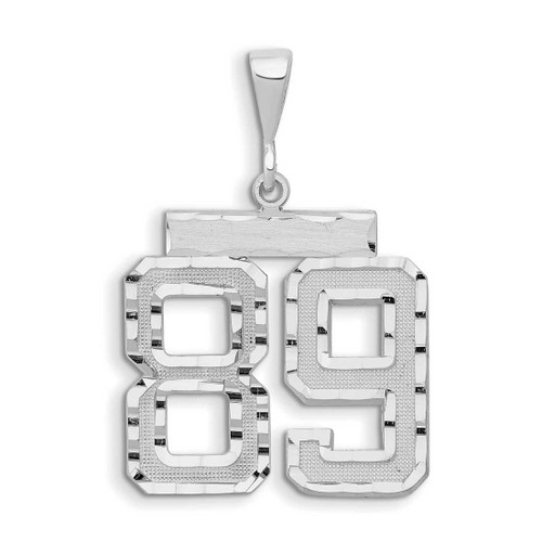 Image of 14K White Gold Small Shiny-Cut Number 89 Charm