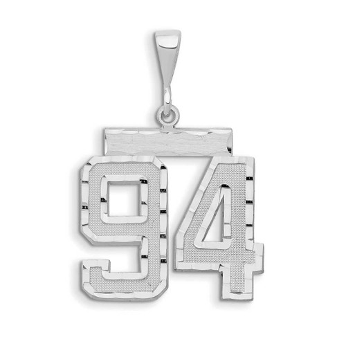 Image of 14K White Gold Small Shiny-Cut Number 94 Charm
