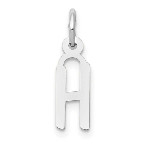 Image of 14K White Gold Small Slanted Block Initial H Charm