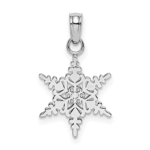 Image of 14K White Gold Small Snowflake Pendant