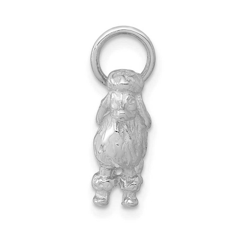 Image of 14K White Gold Solid 3-Dimensional Poodle Charm