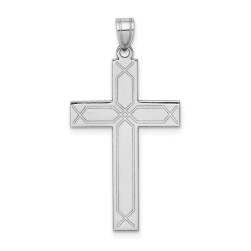 Image of 14K White Gold Solid Cross Pendant XWR30