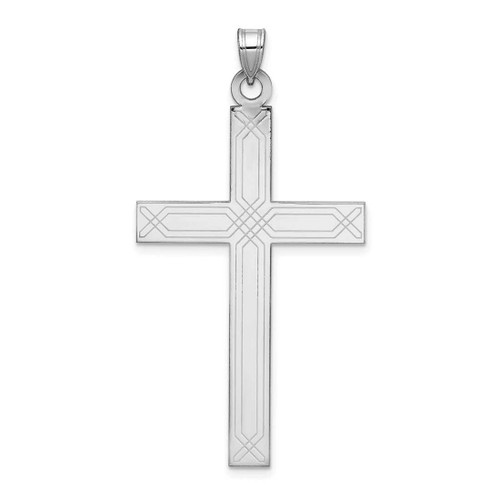Image of 14K White Gold Solid Cross Pendant XWR31