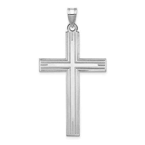 Image of 14K White Gold Solid Cross Pendant XWR4
