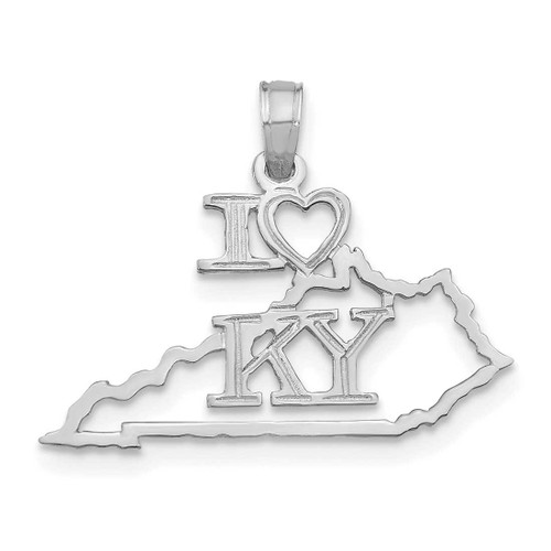 Image of 14K White Gold Solid Kentucky State Pendant