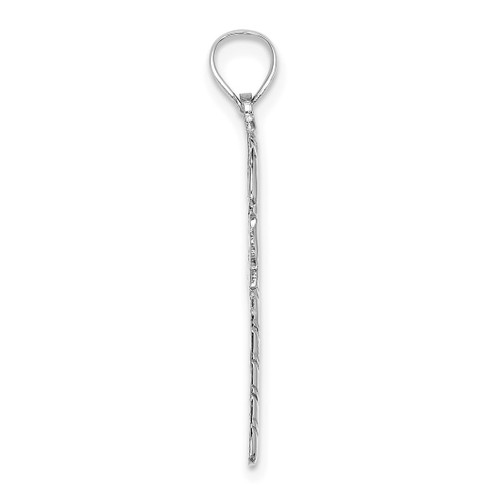 Image of 14K White Gold Solid Polished Candy Cane Pendant