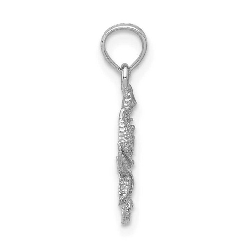 Image of 14K White Gold Solid Seahorse & Starfish Pendant