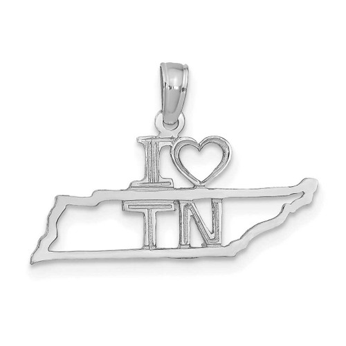 Image of 14K White Gold Solid Tennessee State Pendant