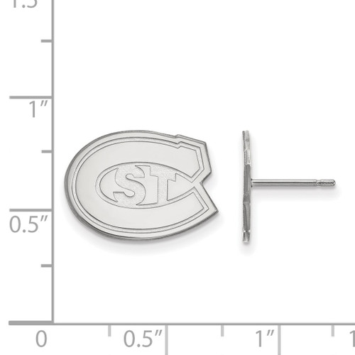 14K White Gold St. Cloud State Small Post Earrings by LogoArt
