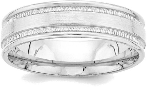 Image of 14K White Gold Standard Comfort Fit Fancy Band Ring WB102S