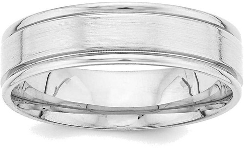 Image of 14K White Gold Standard Comfort Fit Fancy Band Ring WB109S