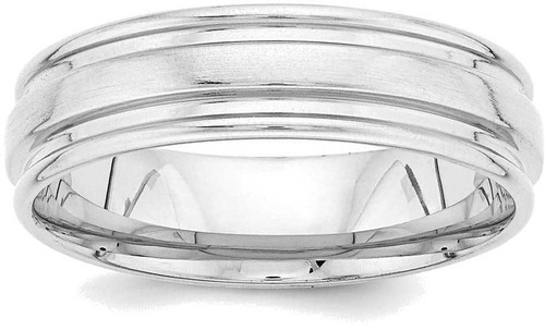 Image of 14K White Gold Standard Comfort Fit Fancy Band Ring WB118S