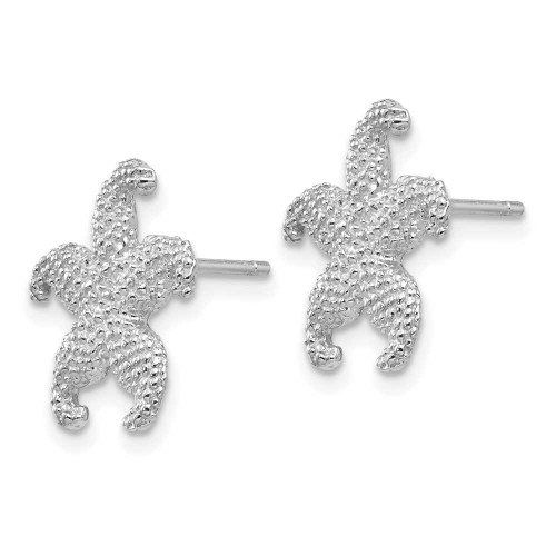 Image of 13.6mm 14K White Gold Starfish Stud Post Earrings TC586W