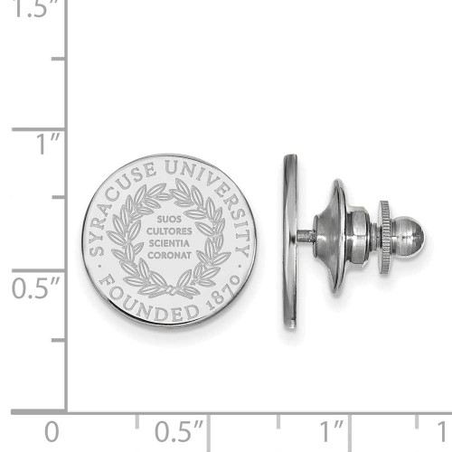 Image of 14K White Gold Syracuse University Crest Lapel Pin by LogoArt