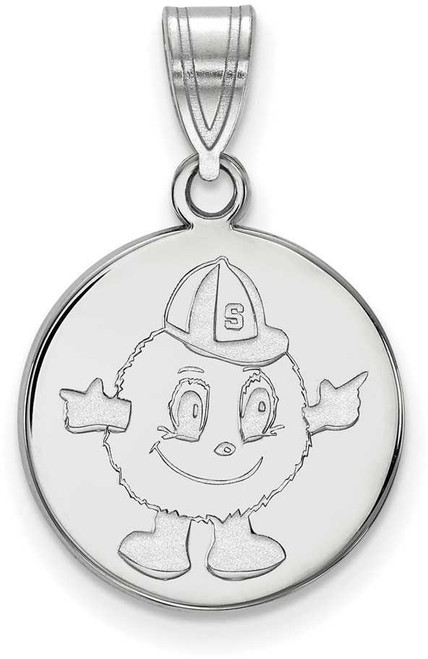 Image of 14K White Gold Syracuse University Medium Disc Pendant by LogoArt (4W045SYU)