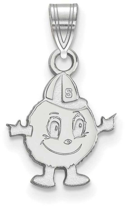 Image of 14K White Gold Syracuse University Small Pendant by LogoArt (4W023SYU)