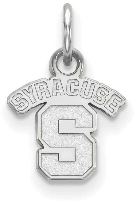 Image of 14K White Gold Syracuse University X-Small Pendant by LogoArt (4W001SYU)