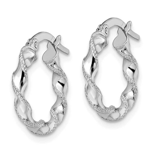 Image of 16mm 14K White Gold Twisted Hoop Earrings LE202