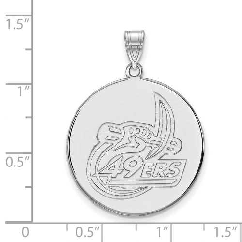 Image of 14K White Gold U of North Carolina at Charlotte XL Disc Pendant by LogoArt