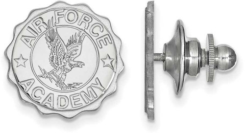 Image of 14K White Gold United States Air Force Academy Crest Lapel Pin by LogoArt