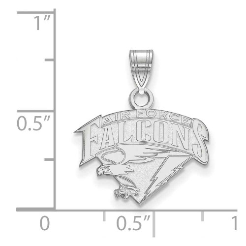 Image of 14K White Gold United States Air Force Academy Small Pendant by LogoArt 4W016USA