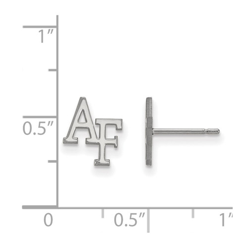 14K White Gold United States Air Force Academy X-Small Post Earrings by LogoArt