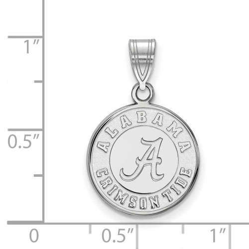 Image of 14K White Gold University of Alabama Medium Disc Pendant by LogoArt (4W086UAL)